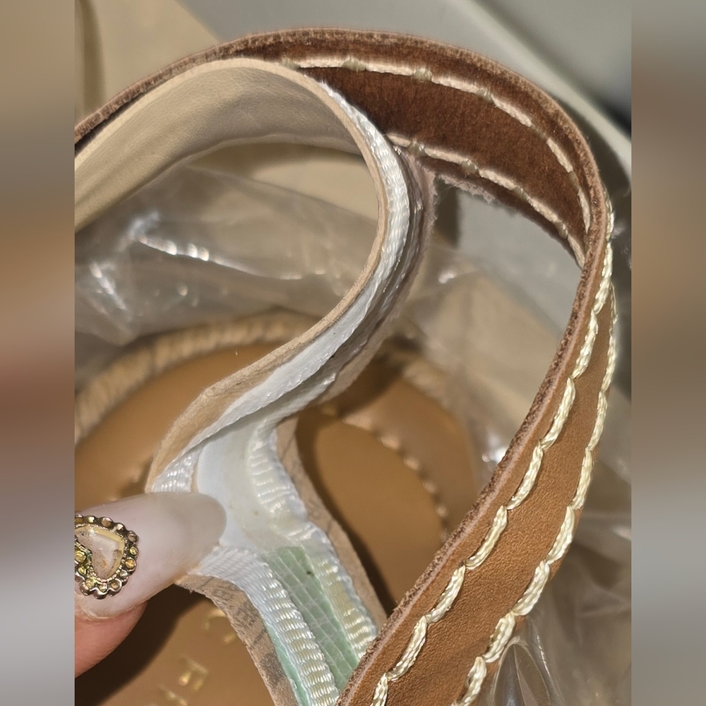 Marc Fisher Denim Blue and Tan Espadrille Sandals - Picture 8 of 8